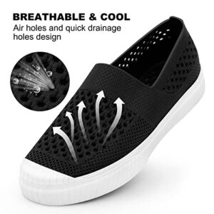 Harvest Land Womens Garden Clogs Shoes Quick Drying Breathable Water Shoes Slip-On Summer Outdoor Beach Sand Sandals Black Size 8