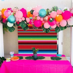 MAQTT 72X60in Mexican Theme Party Striped Backdrop Fiesta Cinco De Mayo Background Party Decoration for Cake Table Decor Photo Booth Banne…