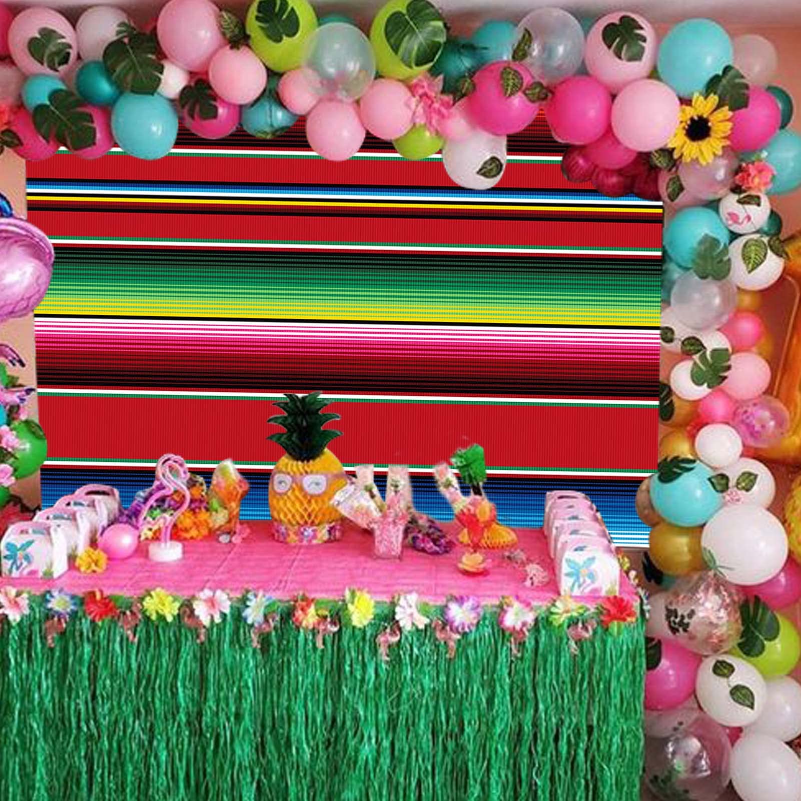 MAQTT 72X60in Mexican Theme Party Striped Backdrop Fiesta Cinco De Mayo Background Party Decoration for Cake Table Decor Photo Booth Banne…