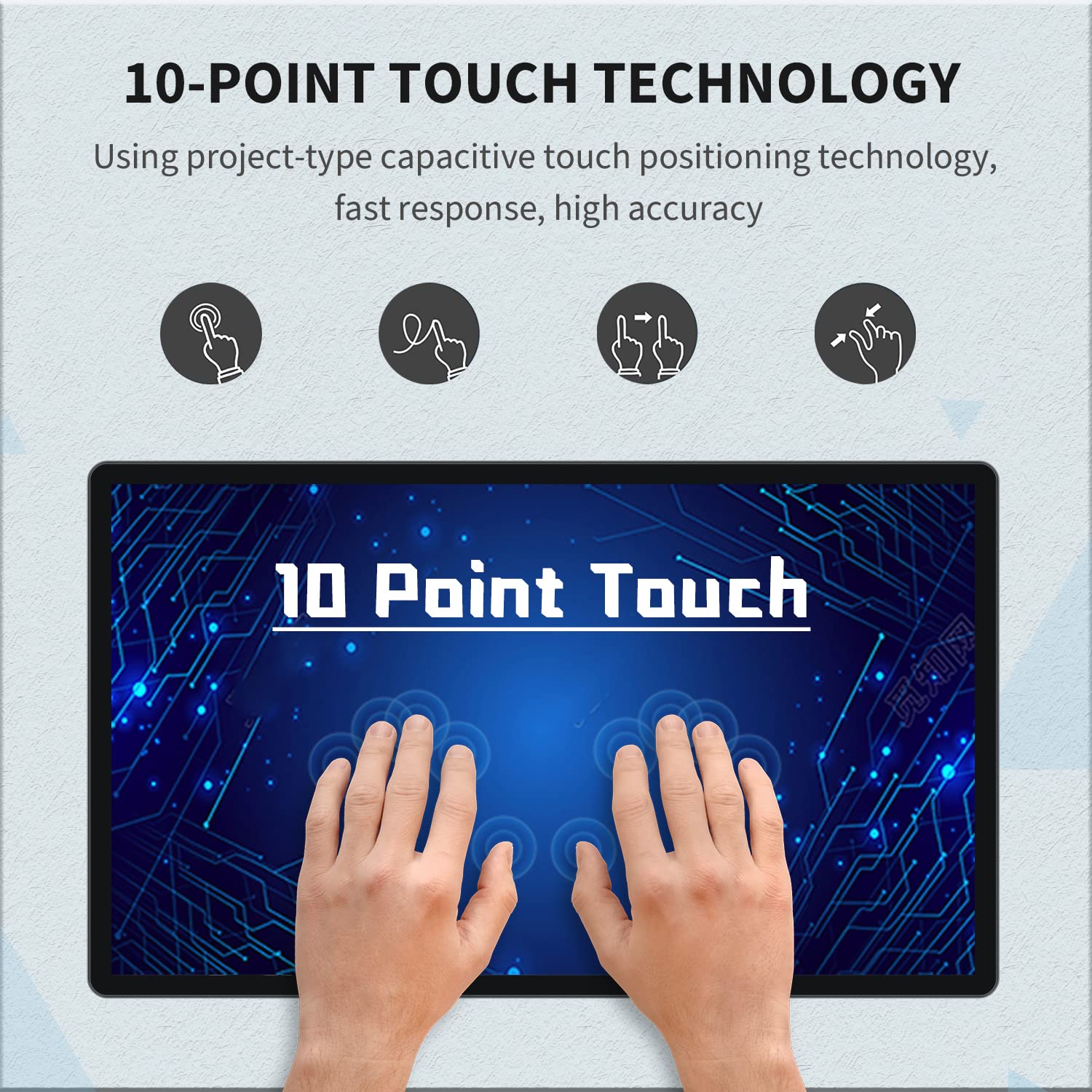 TouchWo 21.5 inch Android 9 Touchscreen Industrial PC, 16:9 FHD 1080P, WiFi and Built-in Speakers, RK3288 2GB RAM & 16GB ROM, Smart Board for Classroom, Meeting & Game