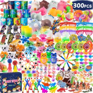 300 pcs party favor for kids goodie bags stuffers, prize box toys for kids classroom bulk, small fidget toys pinata fillers, treasure chest toy for students rewards, carnival prizes, birthday gifts