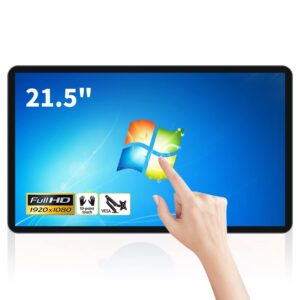 touchwo 21.5 inch touch screen all-in-one industrial pc, i7, 8gb ram, 256g rom, 16:9 fhd 1080p, windows 10, smart board for classroom, meeting & game, usb, vga & hd-mi monitor