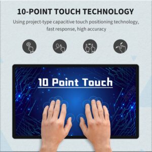 TouchWo 21.5 inch Touch Screen All-in-One Industrial PC, i7, 8GB RAM, 256G ROM, 16:9 FHD 1080P, Windows 10, Smart Board for Classroom, Meeting & Game, USB, VGA & HD-MI Monitor