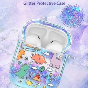 Kokaaee for Airpod Case 2nd & 1st Generation Cover Kawaii Funda Cute Aesthetic Girl Women Protector Liquid Glitter Bling Sparkly Design Estuche Keychain Girly for Apple Air Pod 1/2 Gen