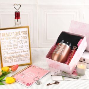 Didaey 11 Pcs Mother's Day Gift for Women, Wife Gifts Aunt Gifts Gifts, Aunt Wife Birthday Gifts 12oz Tumbler Keychain Socks Candle Notebook(For Aunt)