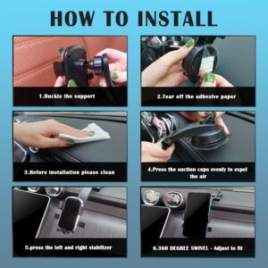 Dashboard Phone Holder,Powerful Vacuum Suction+Flexible Arm 360 Adjustable Car Phone Holder Mount Clip,Most Stable Phone Holder for Car Compatible with iPhone 14 Plus/Pro Max XR XPlus