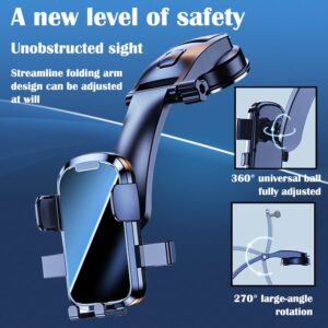 Dashboard Phone Holder,Powerful Vacuum Suction+Flexible Arm 360 Adjustable Car Phone Holder Mount Clip,Most Stable Phone Holder for Car Compatible with iPhone 14 Plus/Pro Max XR XPlus