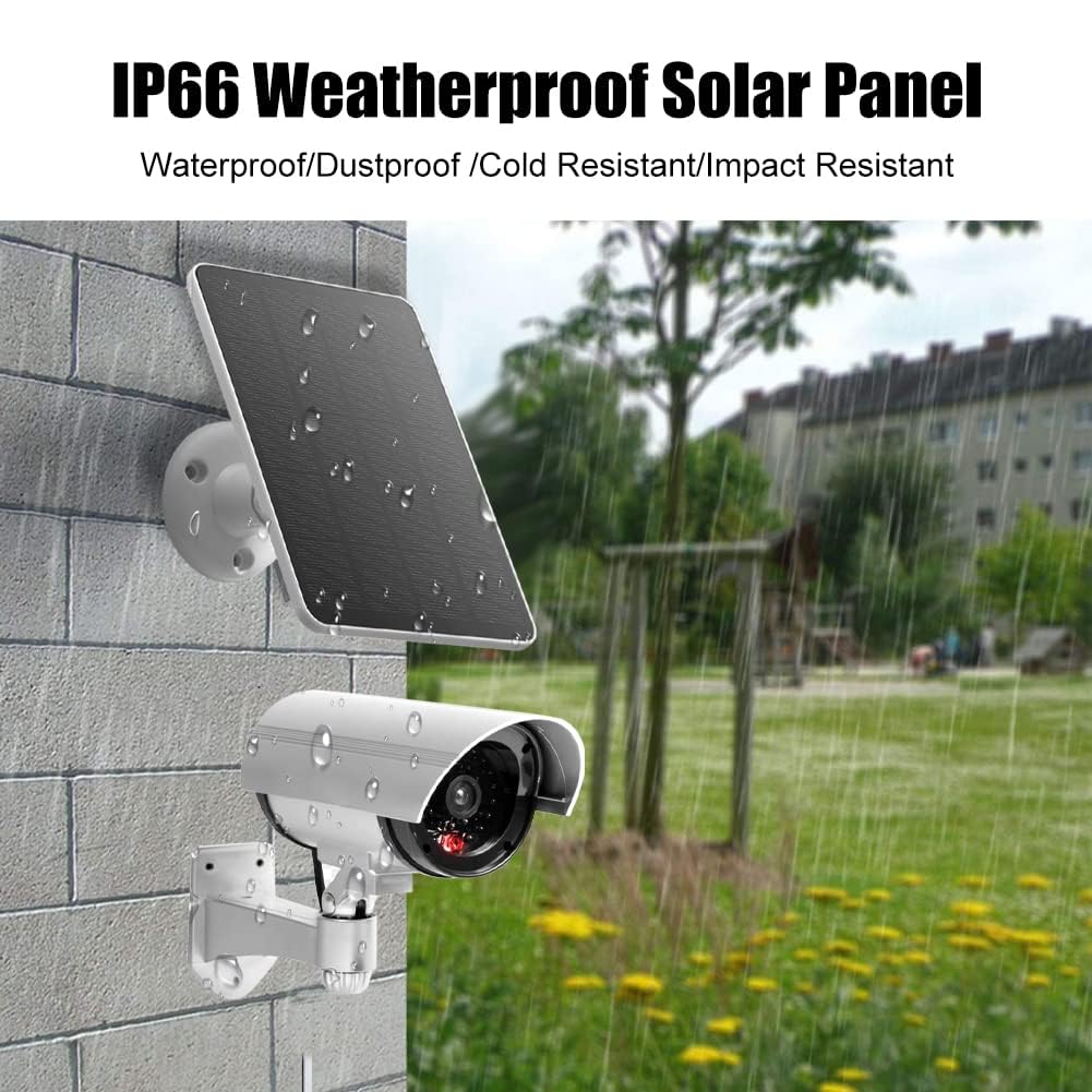 Solar Panel Charger -Weather Resistant, 4W 5V Solar Panel Wall Mounting Low-Power Solar Charging Panel Waterproof for Doorbell Security Camera,Bird Feeder Camera etc. with 300cm Cable Bracket