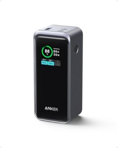 anker prime power bank, 20,000mah portable charger with 200w output, smart digital display, 2 usb-c and 1 usb-a port compatible with iphone 15/14/13 series, samsung, macbook, dell, and more