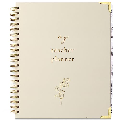 Simplified Teacher Planner For The 2023-2024 Academic School Year - Your All Incl. 8.5" x 11" Lesson Plan Book Supplies - Easily Organize Your Daily, Weekly & Monthly Classroom/Homeschool Schedule