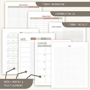 Simplified Teacher Planner For The 2023-2024 Academic School Year - Your All Incl. 8.5" x 11" Lesson Plan Book Supplies - Easily Organize Your Daily, Weekly & Monthly Classroom/Homeschool Schedule