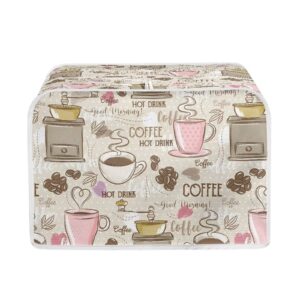 talayituse coffee theme 4 slice toaster covers dust protection bread maker covers toaster oven cloth cover kitchen accessories washable appliance cover