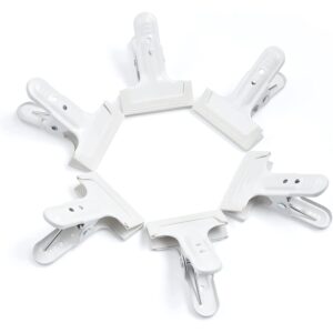 kagyoku backdrop spring clamps 6 pack large heavy duty photography backdrop 4" clips for background backdrops stand, woodworking, home improvement (white)