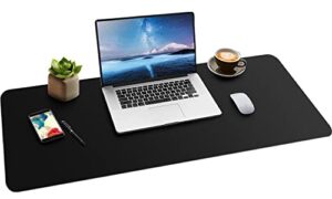 boutilon leather desk mat,desk pad,desktop mat,waterproof desk mat for desktop, desk mat for keyboard and mouse,leather mouse pad protector for office and home,35"x 17"(l-black)