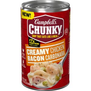 campbell’s chunky soup, creamy chicken bacon carbonara soup, 18.8 oz can
