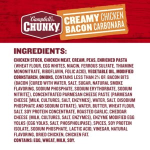 Campbell’s Chunky Soup, Creamy Chicken Bacon Carbonara Soup, 18.8 oz Can
