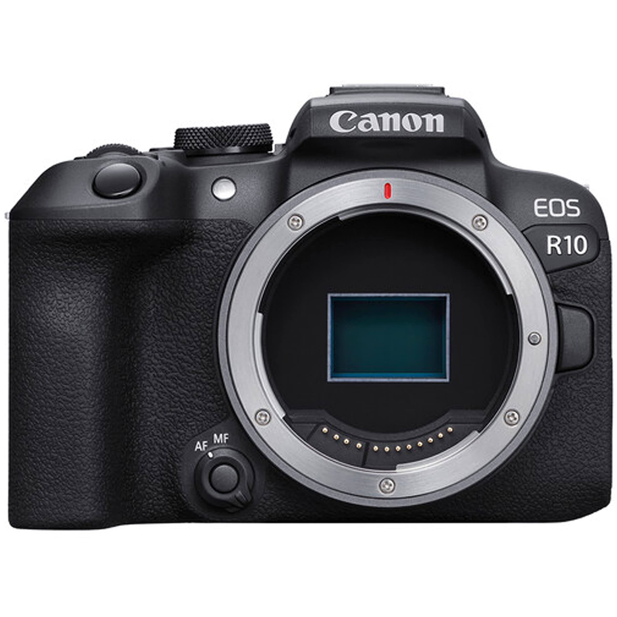 Canon EOS R10 Mirrorless Camera w/RF-S 18-45mm f/4.5-6.3 is STM + EF 75-300mm f/4-5.6 III Lens + 500mm f/8 Focus Lens + 2X 64GB Memory + Case + Microphone + LED Video Light + More (35pc Bundle)