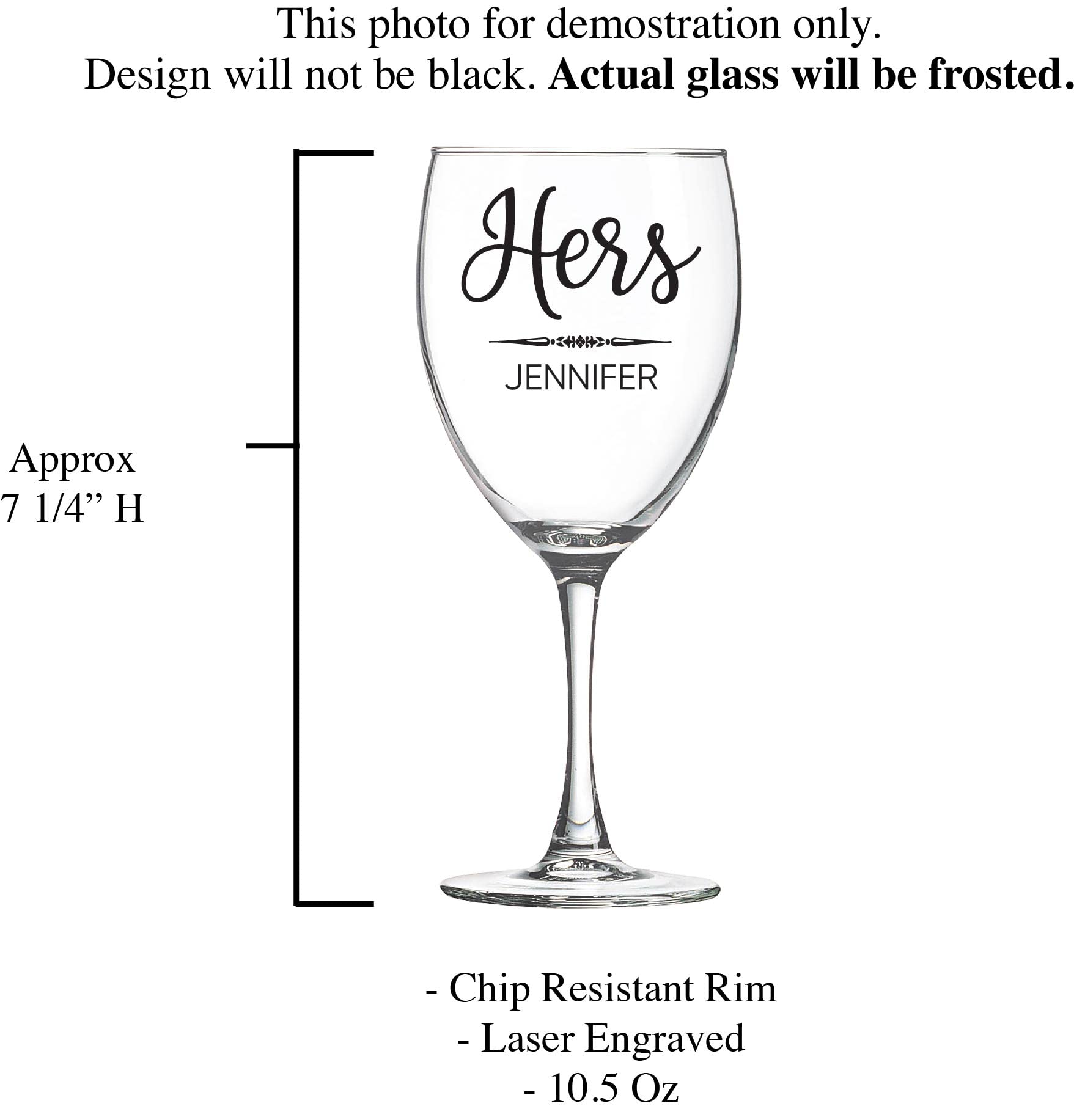 Personalized His and Hers Wine Glass Set, Engagement Gifts for Couples, Wedding Anniversary Gift, Engraved Pair of 10.5 oz Glasses