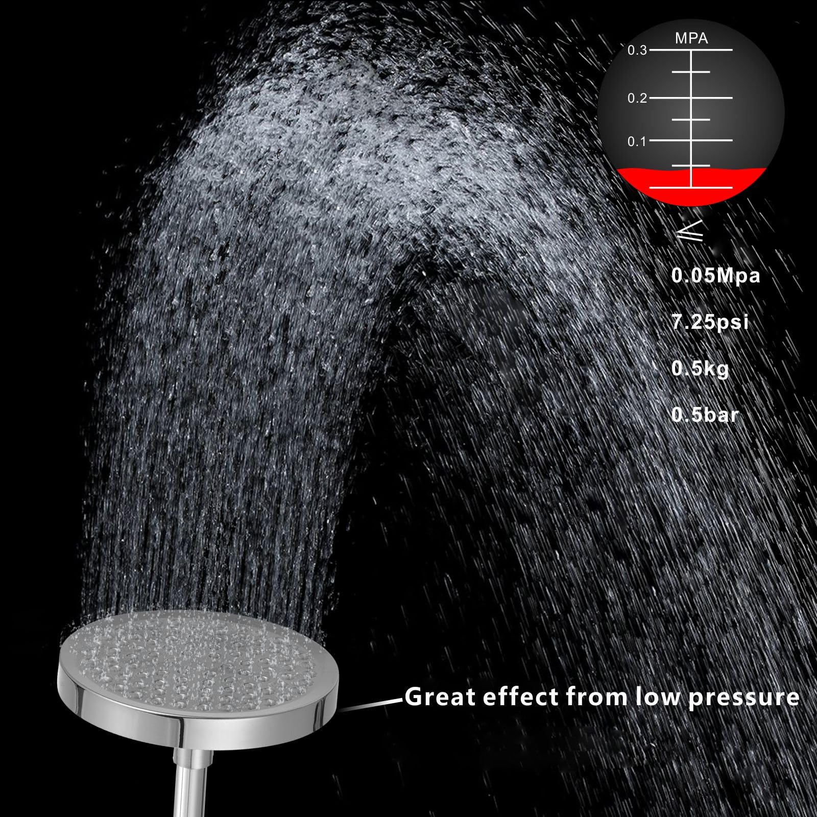 Voolan High Pressure Rain Shower Head - Luxury Modern Look - The Perfect Adjustable Replacement For Your Bathroom Showerhead - Comfortable Shower Experience Even at Low Water Flow (6“ Chrome)