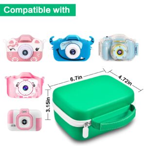 Againmore Kids Camera Case Compatible with Seckton/for Goopow/for Dylanto/for ESOXOFFORE/for Agoigo/for GKTZ/for Anchioo Digital Waterproof Camera. Portable Instant Print Cameras Storage-Green