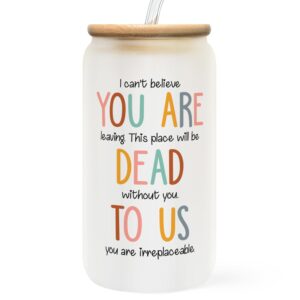 coworker leaving gifts for women - farewell gifts for coworkers, going away gift for coworker woman, goodbye gifts for coworkers - good luck gifts for coworkers women, friends, boss - 16 oz can glass