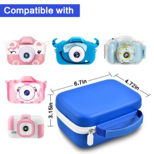 Againmore Kids Camera Case Compatible with Seckton/for Goopow/for Dylanto/for ESOXOFFORE/for Agoigo/for GKTZ Digital Waterproof Camera. Portable Instant Print Cameras Storage-Deep Blue