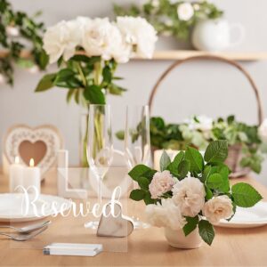 10 Sets Reserved Table Signs Clear Acrylic Wedding Signs Freestanding Reserved Signs with Holder Reserved Table Tent Sign for Seating Reception Restaurant Wedding Birthday Ceremony Decor Reservation