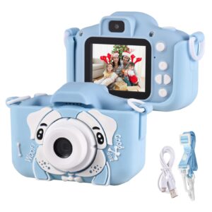 XIXIAN Mini Cartoon Kids Digital Camera 1080P Digital Video Camera for Kids Dual Lens 2.0 Inch IPS Screen Built-in Battery Cute Photo Frames Interesting Games with Neck Strap Birthday f