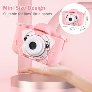 XIXIAN Mini Cartoon Kids Digital Camera 1080P Digital Video Camera for Kids Dual Lens 2.0 Inch IPS Screen Built-in Battery Cute Photo Frames Interesting Games with Neck Strap Birthday f