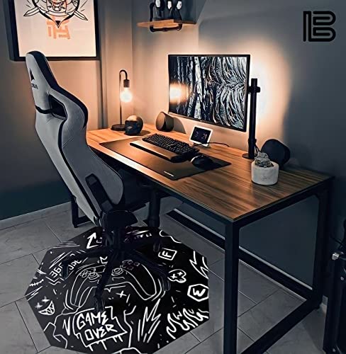 Blek Designs - (47” x 47”) Anti-Slip Gaming Chair Mat, Office Chair Mat for Hardwood Floor & Tile, Scratch Resistant Desk Chair Mat, Rug for Rolling Chair, Computer Chair Mat for Home Office, Pack-1