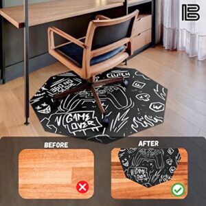 Blek Designs - (47” x 47”) Anti-Slip Gaming Chair Mat, Office Chair Mat for Hardwood Floor & Tile, Scratch Resistant Desk Chair Mat, Rug for Rolling Chair, Computer Chair Mat for Home Office, Pack-1