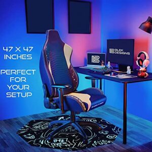 Blek Designs - (47” x 47”) Anti-Slip Gaming Chair Mat, Office Chair Mat for Hardwood Floor & Tile, Scratch Resistant Desk Chair Mat, Rug for Rolling Chair, Computer Chair Mat for Home Office, Pack-1