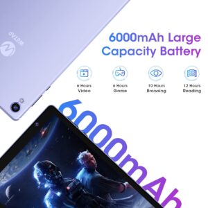 WeTap Android Tablet 10 inch Tablets丨 M10 Android 12 OS, 2+32GB / 512GB Expandable, Dual Camera Android Tablet, 1280x800 IPS Tablets, Quad-Core Processor, 6000 Mah Battery Bluetooth WiFi (Purple)