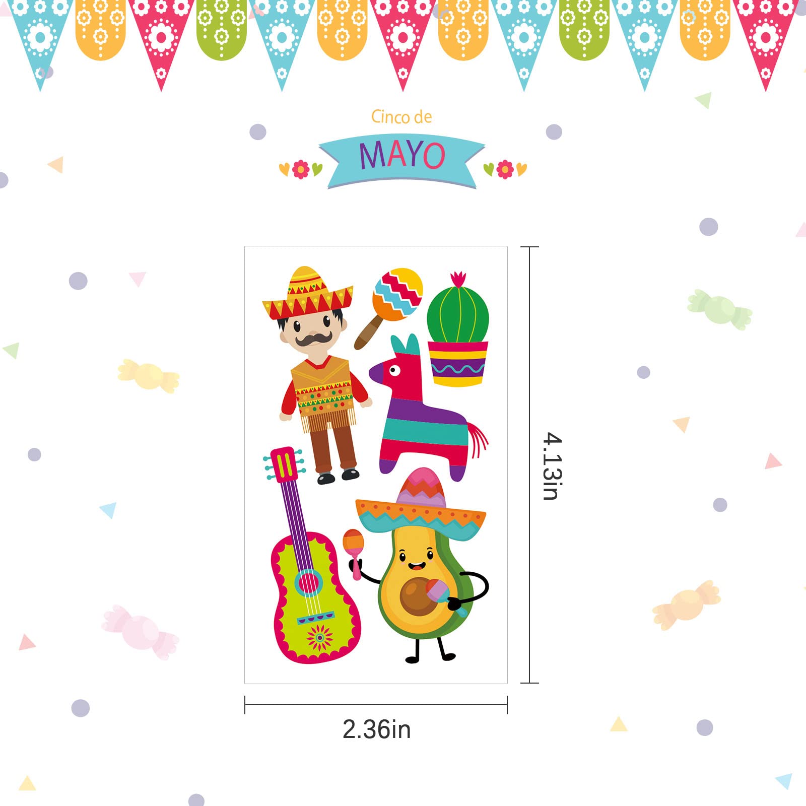 75 Pieces Fiesta Party Supplies Tattoos for Kids, Mexican Cinco De Mayo Party Decorations Favors, Final Fiesta Taco Bachelorette Fake Tattoos Stickers for Adult Boys Girls