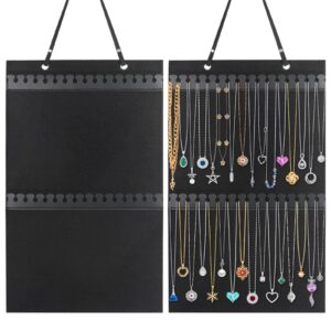 caffox hanging necklaces holder, large jewelry organizer for necklaces, bracelets, and ankles, necklaces display storage hanger for wall, closet and door