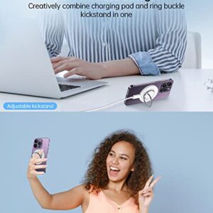 Magnetic Wireless Charger, Fast Mag-Safe Charger 3 in 1 Charging Station Compatible with iPhone 15/14/13/12 Series, iWatch Ultra/SE/9/8/7/6/5/4/3/2 AirPods, Travel Charger Pad (Plug to Use)