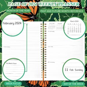 2024 Planner - 2024 Academic Weekly & Monthly Planner with Monthly Tabs, Daily Planner Yearly Agenda Calendar Organizer, Jan 2024-Dec 2024, 6.3" x 8.5"