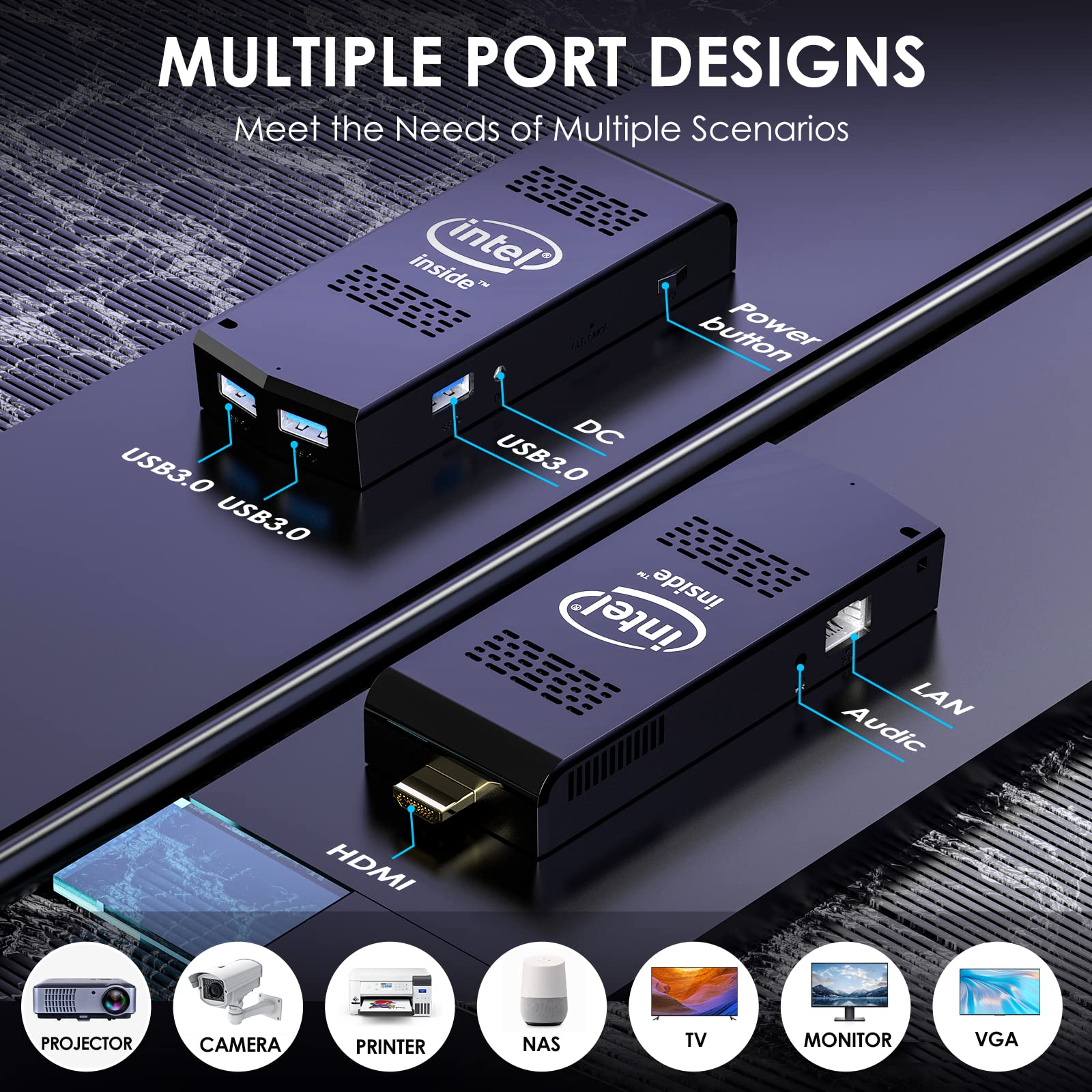 Mini PC Stick Windows 11 Pro,Intel Compute Stick with Celeron N4000(Up to 2.8GHz) Equipped 8GB RAM 512GB M.2 SSD,Micro Computer Support 4K@60Hz Output/WiFi/BT/Gigabit Ethernet