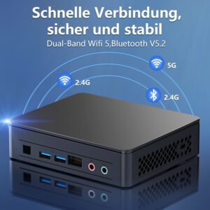 Intel NUC 11, NUC11ATKC4 Mini PC with Quad-Core Celeron N5105, Versatile Mini Computers 8GB DDR4 RAM & 256GB SSD - Support HDMI Dual 4K UHD/Bluetooth v5.2/Windows 11 Pro preinstalled