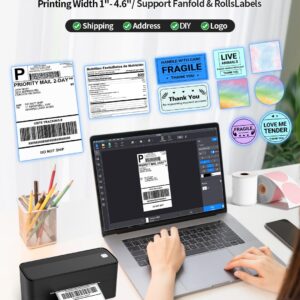 Phomemo Bluetooth Thermal Shipping Label Printer, Wireless 4x6 Shipping Label Printer for Shipping Packages, Support Android, iPhone and Windows, Widely Used for Amazon, Ebay, Shopify, USPS, FedEx