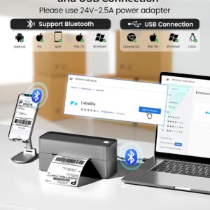 Phomemo Bluetooth Thermal Shipping Label Printer, Wireless 4x6 Shipping Label Printer for Shipping Packages, Support Android, iPhone and Windows, Widely Used for Amazon, Ebay, Shopify, USPS, FedEx