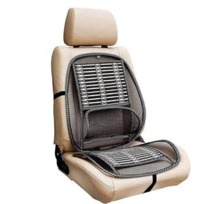 doxenem ergonomic car seat office chair bamboo chip cover cushion with wire mesh lumbar back support,breathable black mesh with strap comfortable ventilate support cushion pad, for back pain relief