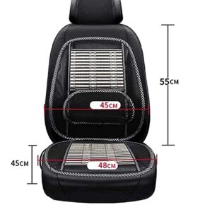 Doxenem Ergonomic Car Seat Office Chair Bamboo Chip Cover Cushion with Wire Mesh Lumbar Back Support,Breathable Black Mesh with Strap Comfortable Ventilate Support Cushion Pad, for Back Pain Relief