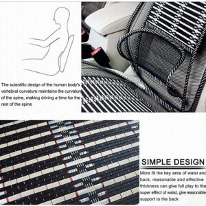 Doxenem Ergonomic Car Seat Office Chair Bamboo Chip Cover Cushion with Wire Mesh Lumbar Back Support,Breathable Black Mesh with Strap Comfortable Ventilate Support Cushion Pad, for Back Pain Relief