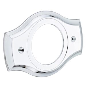renovation shower cover plate for 2-handle or 3-handle to 1-handle shower updates, chrome
