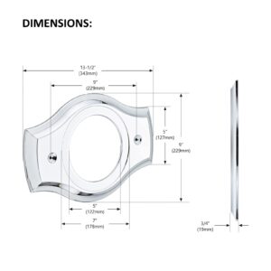 Renovation Shower Cover Plate for 2-Handle or 3-Handle to 1-Handle Shower Updates, Chrome