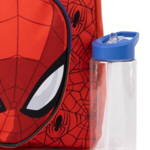 Marvel Spider-Man Boys Backpack | Kids Superhero School Bag Bundle | Rucksack, Lunch Bag, Pencil Case, Water Bottle 4 Pcs Set