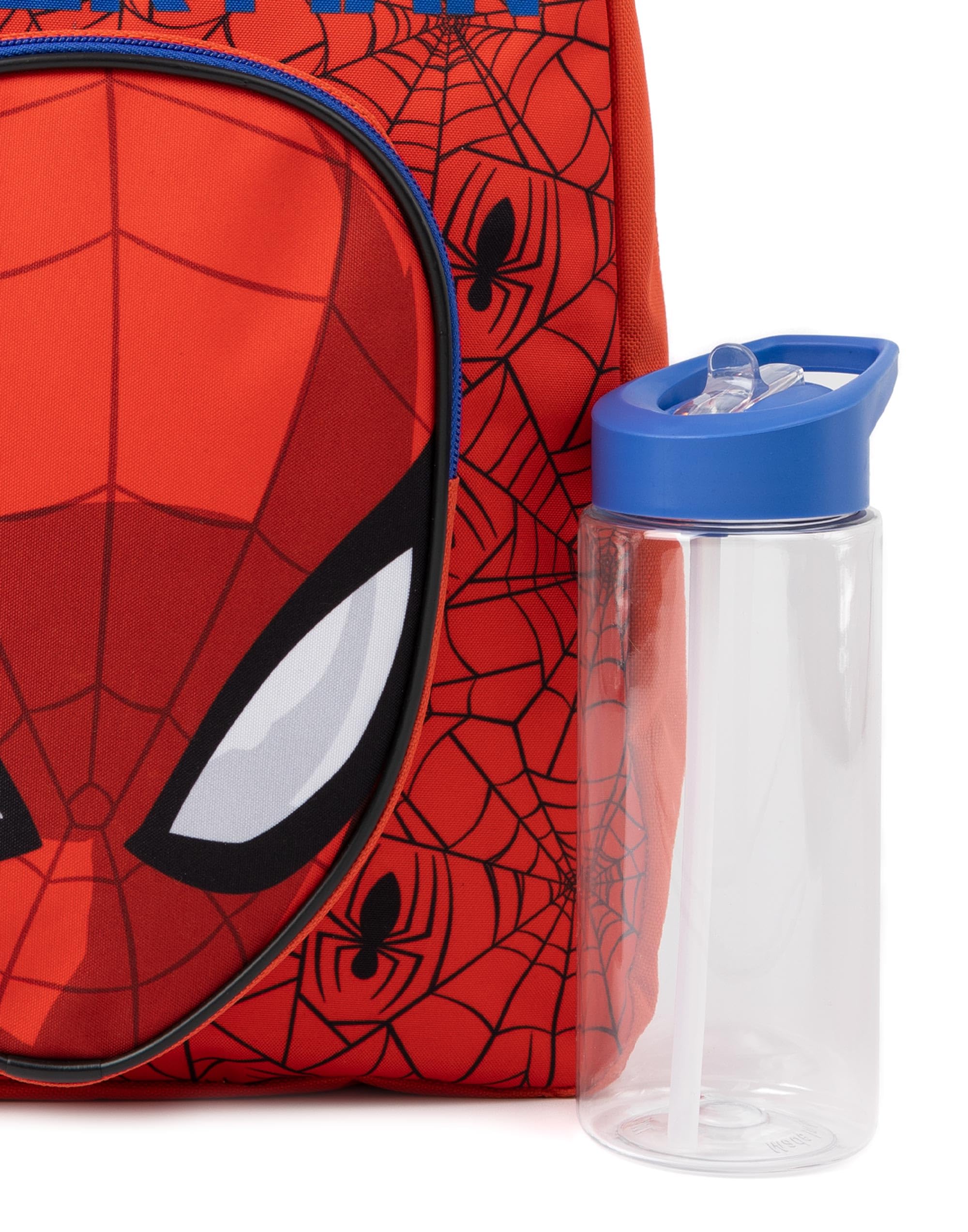 Marvel Spider-Man Boys Backpack | Kids Superhero School Bag Bundle | Rucksack, Lunch Bag, Pencil Case, Water Bottle 4 Pcs Set