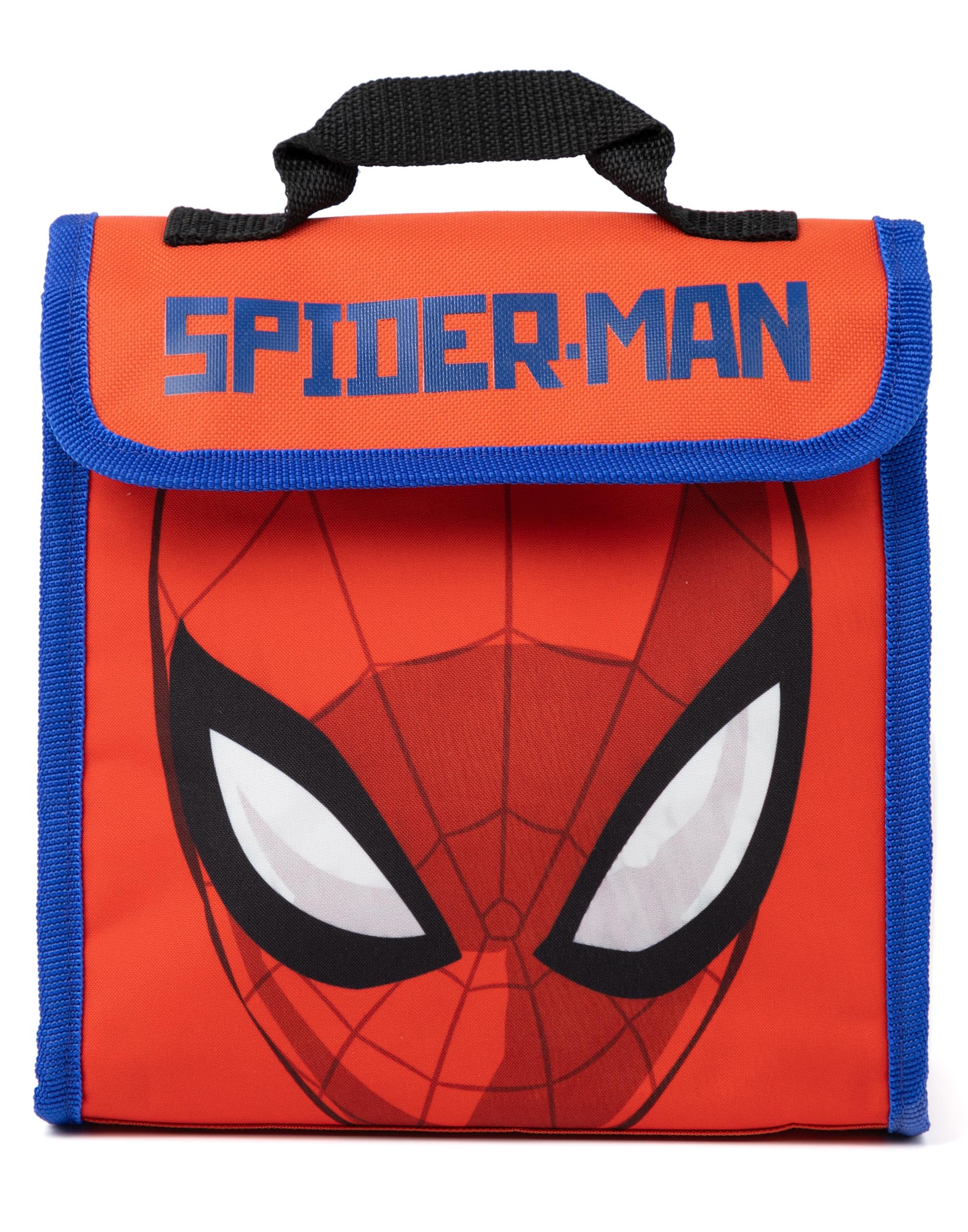 Marvel Spider-Man Boys Backpack | Kids Superhero School Bag Bundle | Rucksack, Lunch Bag, Pencil Case, Water Bottle 4 Pcs Set