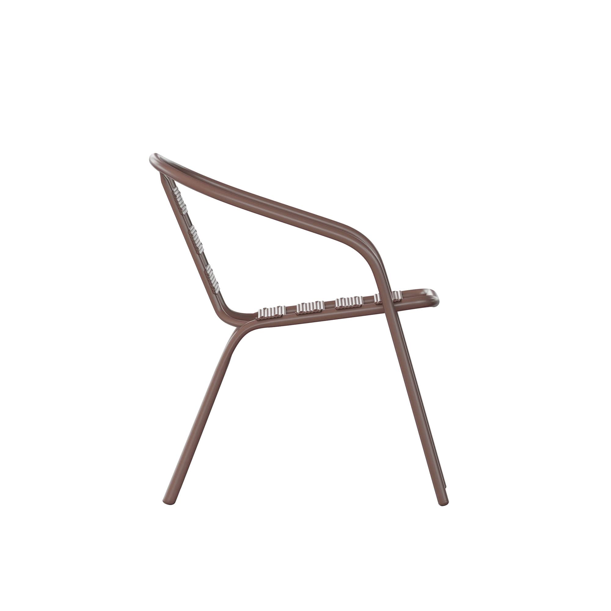 Flash Furniture Lila Bronze Metal Restaurant Stack Chair with Metal Slats